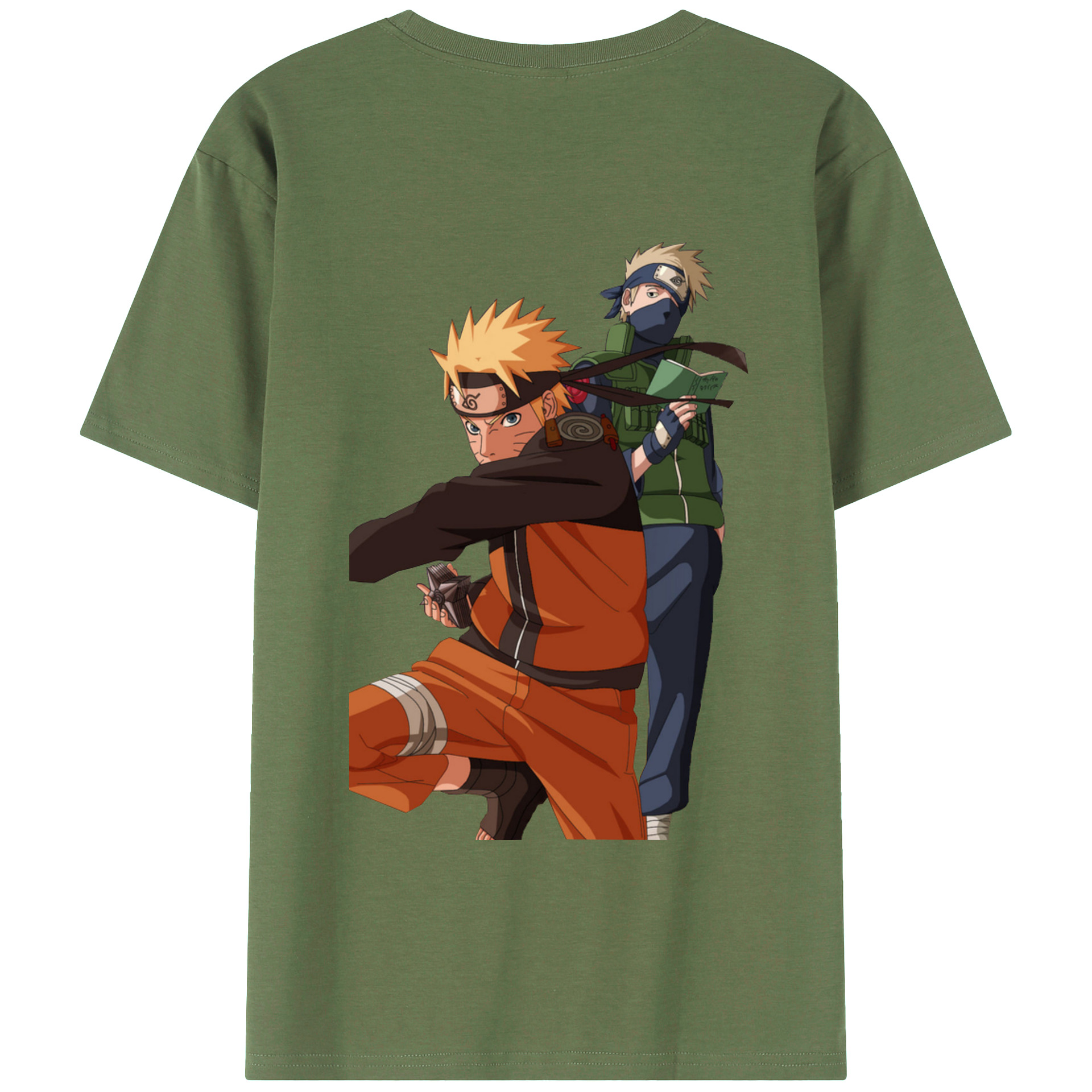 （画像用） NARUTO -ナルト- うずまき ナルト Uzumaki Naruto 綿100％ メンズ半袖Tシャツ（バックプリント） 通気性